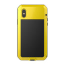 Luxury Aluminum Alloy Frame + Inner Silicone + Tempered Glass Front Case Protective Metal Extreme Shockproof Bumper Cover Case Skin for Apple iPhone X yellow