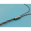 Silver Headphone Wire Multi-Core Cable Earphone 4mm Jack In & 2x 2mm Jack Out Splitter Connector