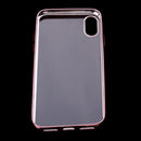 Phone Case , Clear Pure Color Plating Frame Soft TPU Clear Case Ultra-Thin Slim Fit Lightweight Bumper Cover for iPhone X Pink