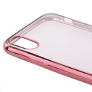 Phone Case , Clear Pure Color Plating Frame Soft TPU Clear Case Ultra-Thin Slim Fit Lightweight Bumper Cover for iPhone X Pink