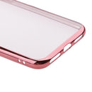 Phone Case , Clear Pure Color Plating Frame Soft TPU Clear Case Ultra-Thin Slim Fit Lightweight Bumper Cover for iPhone X Pink