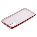 Phone Case , Clear Pure Color Plating Frame Soft TPU Clear Case Ultra-Thin Slim Fit Lightweight Bumper Cover for iPhone X Pink