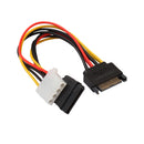 15Pin Serial ATA SATA Male to 4Pin IDE Converter Wire + 15Pin Female Power Extension Cable
