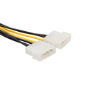 8 Pin ( 6Pin + 2Pin ) PCI-E to Dual 4 Pin Graphics Card Power Supply Cable 7inches Length for Laptop PC