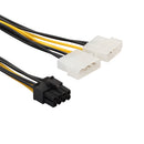 8 Pin ( 6Pin + 2Pin ) PCI-E to Dual 4 Pin Graphics Card Power Supply Cable 7inches Length for Laptop PC