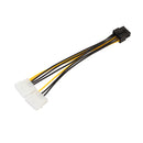 8 Pin ( 6Pin + 2Pin ) PCI-E to Dual 4 Pin Graphics Card Power Supply Cable 7inches Length for Laptop PC