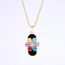 High Speed USB 2.0 Memory Stick Pen Drive with Crystal Diamond Colorful Flower Pendent and Jewelry Necklace 128GB