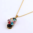 High Speed USB 2.0 Memory Stick Pen Drive with Crystal Diamond Colorful Flower Pendent and Jewelry Necklace 128GB