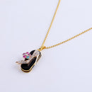 Luxury Jewelry Bling Crystal Shoes USB 2.0 Flash Drive Thumb Pen Drive & Gold Necklace 128GB