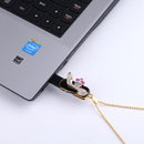 Luxury Jewelry Bling Crystal Shoes USB 2.0 Flash Drive Thumb Pen Drive & Gold Necklace 128GB
