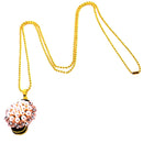 Luxury Jewelry Bling Pearl Flower USB 2.0 Flash Drive Thumb Pen Drive & Gold Necklace 128GB