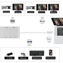 5 in 1 Aluminium USB 3.0 Type C to 4K HD HDMI + VGA + 3PCS USB 3.0 Dongle Adapter Splitter Converter Hub For Apple Macbook Silver