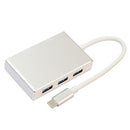 5 in 1 Aluminium USB 3.0 Type C to 4K HD HDMI + VGA + 3PCS USB 3.0 Dongle Adapter Splitter Converter Hub For Apple Macbook Silver