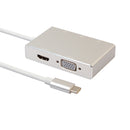 5 in 1 Aluminium USB 3.0 Type C to 4K HD HDMI + VGA + 3PCS USB 3.0 Dongle Adapter Splitter Converter Hub For Apple Macbook Silver