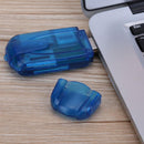 High Speed 5 in 1 USB Memory Card Reader Writer Dongle Pen for MicroSD TF SD M2 XD MS Blue