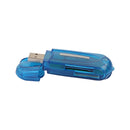High Speed 5 in 1 USB Memory Card Reader Writer Dongle Pen for MicroSD TF SD M2 XD MS Blue