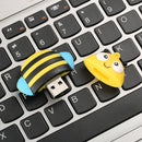 3D Cartoon Yellow Bumble Bee Shape USB Memory Stick Flash Drive Thumb U Stick 256GB