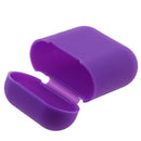 Wireless Bluetooth Headsets Case, Shockproof Silicone Protective Cover Skin with Earphone Sports Anti-lost Strap Rope for Apple Airpods Charging Case Purple