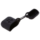 Earphone Case , Silicone Protective Cover + Key Ring Clasp Set for Apple Airpods Wireless Headset Charging Box Black