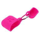 For AirPods Protective Case , Silicone Cover Charging Sleeve Pouch Carrying Case Bag and Anti-lost Metal Key Ring Rose Red