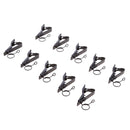 10 Pack Ring-type Metal Clip , 0.39inch (10mm) Dia Lapel / Lavalier Microphone Tie Clip Black for Lavalier Wireless Microphone System