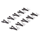 10 Pack Ring-type Metal Clip , 0.39inch (10mm) Dia Lapel / Lavalier Microphone Tie Clip Black for Lavalier Wireless Microphone System