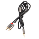 3.3FT Aux Audio 3.5mm Stereo Male to 2 RCA Y Cable Double-Shielde For Phone iPod MP3 Tablet Hi-Fi Black