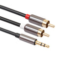 3.3FT Aux Audio 3.5mm Stereo Male to 2 RCA Y Cable Double-Shielde For Phone iPod MP3 Tablet Hi-Fi Black