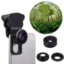 4-in-1 10X Telephoto Lens+Fisheye+Wide Angle+Macro Lens with Phone Clip for IOS and Android Devices Black
