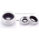 4-in-1 10X Telephoto Lens+Fisheye+Wide Angle+Macro Lens with Phone Clip for IOS and Android Devices Silver