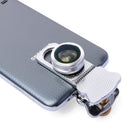 4-in-1 10X Telephoto Lens+Fisheye+Wide Angle+Macro Lens with Phone Clip for IOS and Android Devices Silver