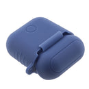 Silicone Protective Cover Case + Anti Lost Ear Loop Cable Connector for Apple AirPods Charging Box Navy