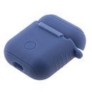 Silicone Protective Cover Case + Anti Lost Ear Loop Cable Connector for Apple AirPods Charging Box Navy