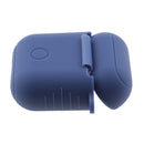 Silicone Protective Cover Case + Anti Lost Ear Loop Cable Connector for Apple AirPods Charging Box Navy