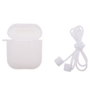 Silicone Shockproof Bumper Case Skin & Ear Loop Strap for AirPods Headsets Wireless Charger Box Clear