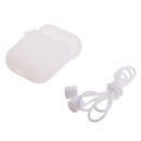 Silicone Shockproof Bumper Case Skin & Ear Loop Strap for AirPods Headsets Wireless Charger Box Clear