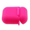 Silicone Protective Cover Case + Anti Lost Ear Loop Cable Connector for Apple AirPods Charging Box Rose Red