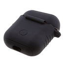Silicone Protective Cover Case + Anti Lost Ear Loop Cable Connector for Apple AirPods Charging Box Black