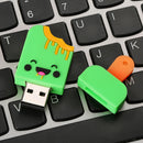 Cute Cartoon Ice Cream Shape USB 2.0 Flash Stick Thumb Pen Drive U Disk for Girls Friends 32GB