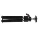 3-Section Portable Universal Lightweight Tripod with Metal Legs 360 Degree Rotation Pan Head for Smartphone/Camera/Imaging Devices Stand Black