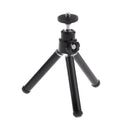 3-Section Portable Universal Lightweight Tripod with Metal Legs 360 Degree Rotation Pan Head for Smartphone/Camera/Imaging Devices Stand Black