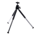 3-Section Portable Universal Lightweight Tripod with Metal Legs 360 Degree Rotation Pan Head for Smartphone/Camera/Imaging Devices Stand Black