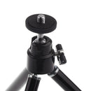 3-Section Portable Universal Lightweight Tripod with Metal Legs 360 Degree Rotation Pan Head for Smartphone/Camera/Imaging Devices Stand Black