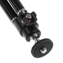 3-Section Portable Universal Lightweight Tripod with Metal Legs 360 Degree Rotation Pan Head for Smartphone/Camera/Imaging Devices Stand Black