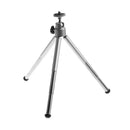 3-Section General Portable Camera Tripod Stand Adjustable Rotatable Retractable Tripods for iPhone7 Samsung Galaxy S8 S7 Video Cameras GoPro Devices Silver