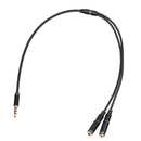 3.5mm Headphone Audio Splitter Jack Male to 2 Dual Female Cable Adapter,Y Splitter Cable for iPhone,Samsung,Tablet,Mp3,Hedaphone,Headset,Aluminum case Connector 30cm Cable Black