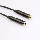3.5mm Headphone Audio Splitter Jack Male to 2 Dual Female Cable Adapter,Y Splitter Cable for iPhone,Samsung,Tablet,Mp3,Hedaphone,Headset,Aluminum case Connector 30cm Cable Black