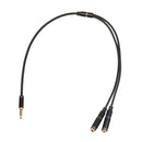 3.5mm Headphone Audio Splitter Jack Male to 2 Dual Female Cable Adapter,Y Splitter Cable for iPhone,Samsung,Tablet,Mp3,Hedaphone,Headset,Aluminum case Connector 30cm Cable Black