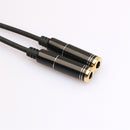 3.5mm Headphone Audio Splitter Jack Male to 2 Dual Female Cable Adapter,Y Splitter Cable for iPhone,Samsung,Tablet,Mp3,Hedaphone,Headset,Aluminum case Connector 30cm Cable Black