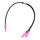 3.5mm Headphone Audio Splitter Jack Male to 2 Dual Female Cable Adapter, Y Splitter Cable for iPhone,Samsung,Tablet,Mp3,Hedaphone,Headset,Aluminum case Connector,30cm Cable Pink